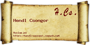 Hendl Csongor névjegykártya